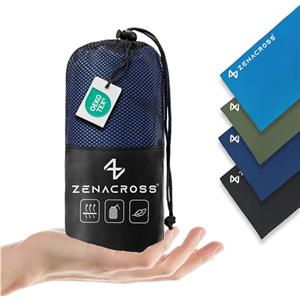 Zenacross - Sacco Lenzuolo da Viaggio - Sacco Letto Singolo Ultraleggero e Compatto - 100% Cotone - Saccoletto con Scomparto per Cuscino - Sacco Lenzuolo Cotone Singolo - Blu Navy