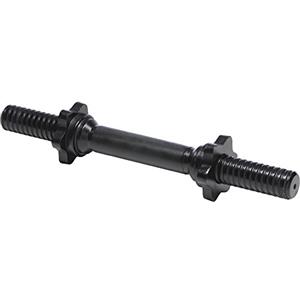 GORILLA SPORTS® Barra Manubri - Lunghezza 35cm o 42cm, 30mm, Chiusure a Stella/Molla, Acciaio Cromato, Argento/Nero - Bilanciere Manubrio, Barre Pesi, Sollevamento, Palestra Casa, Allenamento, Fitness