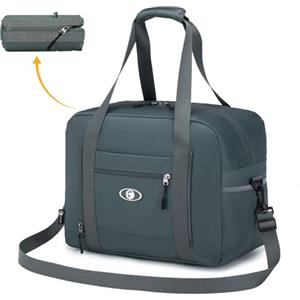BAGZY Borsa da Viaggio 25L Bagaglio a Mano 40x30x20 Wizzair Impermeabile Borse per Aereo Borsa Viaggio Pieghevole per Ospedale Parto Weekend Ginnastica Sportiva Tracolla Uomo Donna Grigio