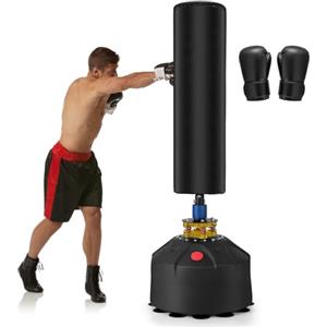 KOMFOTTEU Sacco da Boxe 173 cm, Pesante con Supporto, Set di Sacchi da Boxe, con Base a Ventosa e Guanti da Boxe, Sacco da Boxe, Sacco da Boxe, Sacco da Sabbia per Adulti