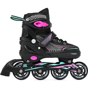 CROXER Optima Pattini in linea Inline Skates per bambini e adulti regolabili (Mint/Pink, 35-38 (21cm-23cm))