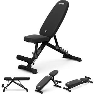 ZIPRO Panca inclinabile pieghevole Zipro Jacked: Regolabile in 7 posizioni con cuscino per il sedile regolabile in 3 posizioni. Capacità di carico 230 kg. Panca fitness multifunzione per addominali