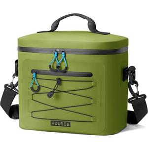 YULEEE Borsa Termica Porta Pranzo - Borsa Frigo Pranzo Impermeabile e Portatile,Borsa Frigo per All'aperto Barbecue Campeggio Viaggi Spiaggia, 15L, Verde