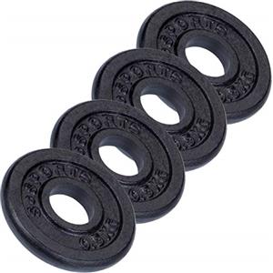 ScSPORTS® Dischi Pesi - Set da 2/4/5/10/15/20 kg, Ghisa, Ø 30/31mm, Nero - Weight Plates, Piastre, Bilanciere, Manubri, Palestra da Casa, Fitness, Allenamento (2 kg (4X 0.5))