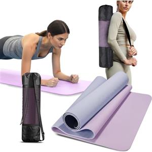 Avilia - Tappetino Yoga in TPE Ecologico Antiscivolo con Tracolla per Yoga e Pilates, Spessore 6 mm per Comfort e Stabilità, Ideale per Allenamenti Fitness a Casa o in Palestra (Rosa)