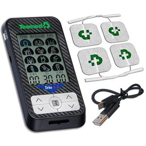 TESMED Trio 6.5: Elettrostimolatore Muscolare Ricaricabile con USB - 36 Programmi, 40 Livelli di Intensità, 4 Elettrodi - EMS, TENS e Massaggio