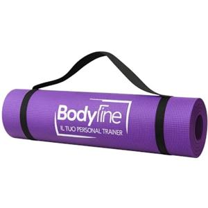 Bodyline Materassino allenamento fitness yoga pilates con elastici e tracolla - tappetino per allenamento da casa e palestra - spessore 0,4 cm - dimensioni 173 x 61 cm