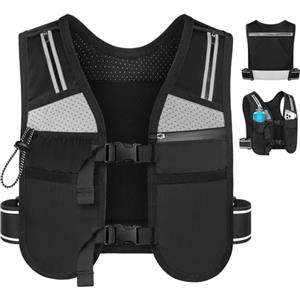 LUROON Zaino Trail Running per Uomo e Donna, Gilet Running Riflettente Traspirante, Gilet Corsa con Supporto per Telefono Cintura Regolabile Running Vest per Ciclismo Escursionismo Trekking Trail
