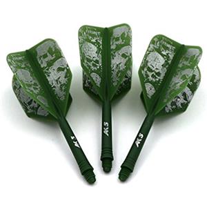 CUESOUL ROST Dartpfeile Integrato Personalizzato Schäfte Shaft And Darts Flight Medium, Set di 3 Pezzi Schädel Pattern (CSAK-5KL10)