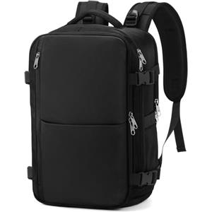 Samfolk Zaino Ryanair 40x20x25 Zaino da Vaggio bagaglio a mano ryanair 12 Tasche zaino sottovuoto viaggio con Borsa Scarpe Separata per Donne e Uomini Bagaglio a mano, 20L (Nero Opaco, 40x20x25)