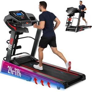 Fitfiu Fitness MC-500 - Tapis roulant Pieghevole inclinazione Automatica, 18 km/h, cardiofrequenzimetro, Bluetooth e App (Kinomap, Spax, Zwift), Superficie Corsa 41x123cm, Peso Max. 120kg