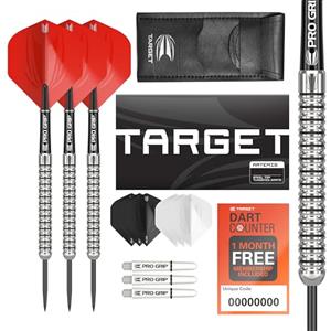 Target Darts Artemis 21G Set di Freccette con Punta in Acciaio al tungsteno - 6 Alberi PRO Grip - 9 Voli PRO Ultra - Portafoglio Dart - Dart Counter App Coupon Bundle