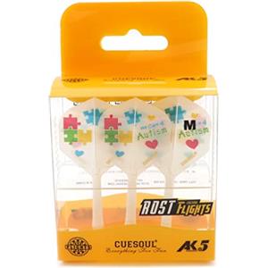 CUESOUL ROST Freccetta Integrata e Alette di Forma Standard con Motivo Accattivante, Set di 3 Pezzi (CSAK-58X-5)