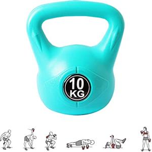 MAGIC SELECT Kettlebell da 10 kg per Sport e Fitness in PVC con Sabbia e Maniglia Liscia Anti-Sfregamento per Allenamento Muscolare a Casa e Palestra.