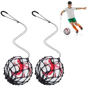 Ainiv Soccer Bungee Trainer, 2Pz Football Kick Trainer, Accessori per Allenamento Calcio, Training Aid Football Skills Practice per Bambini Adulti, per Palloni da Calcio di Taglia 3 4 5 - Nero