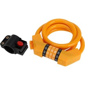 Hihaha Lucchetto per Bicicletta/Lucchetto a Cavo per Bicicletta Esteso a Spirale per Ciclismo/Lucchetto per Bicicletta a 5 Cifre Resettabili 130cm / 1 Set Arancione