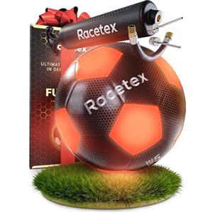 Racetex Calcio luminoso - Palla da calcio a LED impermeabile con numerosi accessori - Calcio luminoso con LED integrati, il faro per il massimo divertimento - Il regalo per i calciatori