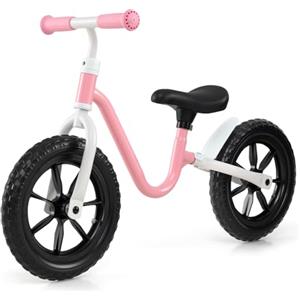 COSTWAY Bicicletta Equilibrio Senza Pedali, con Manubrio e Sella Regolabili in Altezza, Bicicletta Leggera con Telaio in Acciaio al Carbonio, Bici da Regalo per Bambini 3 + Anni