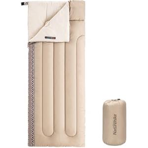 Naturehike Sacco a Pelo Invernale 4 Stagioni Ultraleggero Campeggio e le escursioni Per Adulti e Bambini Compatto Primavera Estivo Autunno 7-13℃ 190 x 150cm(Crema Sinistro)