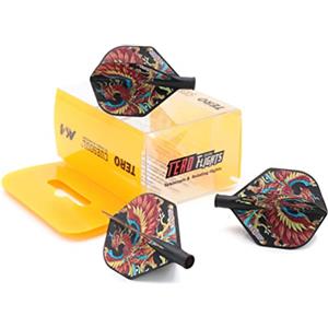 CUESOUL TERO AK4 Alette per Freccette Forma Standard con Design a Quattro Simboli mitologici, Set di 3 Pezzi