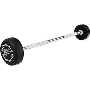 Diamond【Bilanciere Precaricato da 10 a 40 kg incrementi 5 kg】Acciaio Cromato, Gomma 100% Odorless Barra Pesi Fissa per Bodybuilding Fitness Cross Training Palestra Training Home Gym (15, Chilogrammi)