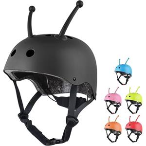 WINGBABE Casco per bambini e bambine, 48 - 54 cm, taglie XS, per bambini, per ciclismo, skateboard, colore nero
