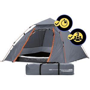 Lumaland Outdoor Pop Up - Tenda a cupola, per 3 persone, campeggio, festival, ecc. 215 x 195 x 120 cm, colore: grigio