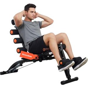 Avilia - Panca Palestra Multifunzionale 22 in 1 per Allenamento Completo a Casa con Schienale Inclinabile, Sedile Girevole, Estensori Elastici e Struttura Pieghevole Salvaspazio