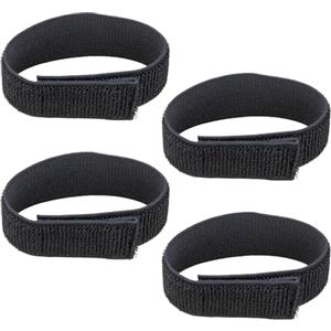 Vidacharmy Cinghie Elastiche Antiscivolo, 4 Pezzi, Nero, Nylon, 45 cm, Ideali per Fitness, Escursionismo, Caccia, Bici