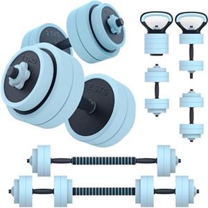 PASYOU Manubri Regolabili 5 in 1 Set, Include Manubri, Bilancieri, Kettlebell, Flessioni per Pesi Palestra Set Manubri per Fitness a Casa