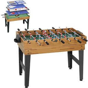 SPORTNOW Tavolo Multigioco 13 in 1, Tavolo da Gioco Multifunzione con Calcio Balilla, Biliardo, Ping Pong, Ice Hockey, Anelli, Scacchi, Backgammon, Dama, Bowling ecc. per Adulti e Bambini, Casa Scuola