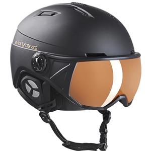 Black Crevice, Casco da sci Adulti (unisex), nero/arancione, L (58-61 cm)