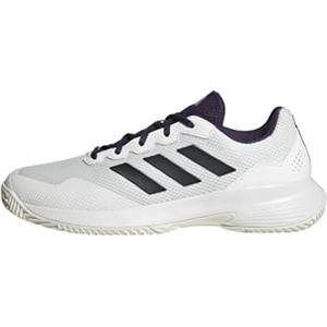 adidas Gamecourt 2.0 Tennis Shoes, Scarpe da Tennis Uomo, Core White Core Black Aurora Plum, 36 EU