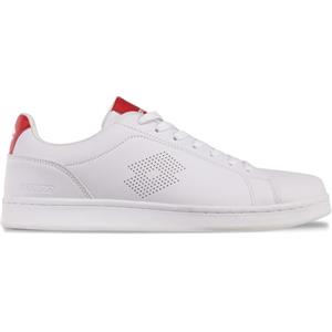 Lotto Burgas Unisex, Scarpe da Ginnastica Adulto, Bianco Rosso, 42 EU