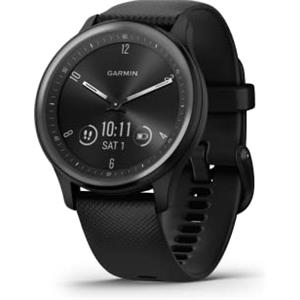 Garmin vívomove Sport, Smartwatch ibrido, Cassa 40mm, Touchscreen OLED e Lancette, Cardio, SpO2, GPS connesso, Monitoraggio 24/7, Notifiche, Calendario, SMS emergenza (Black)