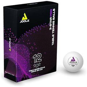 JOOLA Palline da ping pong 3-Star, qualità premium, 3 stelle, eccellenti caratteristiche di gioco e lunga durata, compatibili con ambienti interni ed esterni,12 pezzi
