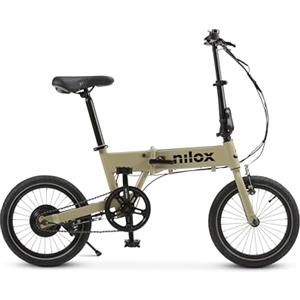 Nilox, Ebike J2, Bici Elettrica Pieghevole, Fino a 30 km di Autonomia, Fino a 25 Km/h, Motore da 36 V/250 W e Batteria 36 V-6 Ah, Gomme 16" x 2,1"