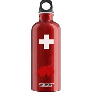 Sigg - Borraccia Alluminio - Traveller Swiss Country - Certificata ClimatePartner - Perfetta Per Bevande Gassate - Ermetica - Leggera - Senza BPA - Red - 0.6L
