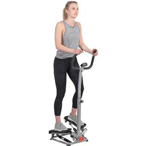 Sunny Health & Fitness Twister Stepper Machine, stepper regolabile in altezza, esercizio di salita scale con manubrio e monitor LCD, attrezzatura per allenamento domestico indoor - SF-S020027