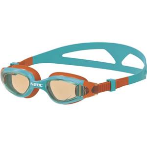 SEAC Ritmo JR, Occhialini da Nuoto in Piscina e in Mare per Bambini e Ragazzi, Azzurro/Arancio