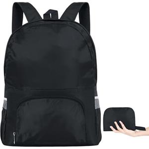 AiQInu Zaino Pieghevole Ultraleggeri, Impermeabile Multifunzione Zaino da Escursionismo Unisex zaino da viaggio Outdoor per Sport Arrampicata Campeggio Viaggio Ciclismo (Nero)