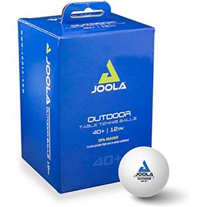 JOOLA Palline da Ping Pong Outdoor 40+ mm Palle di alta qualità per Gioch da Esterno da tennis da tavolo, bianco, 12 pezzi