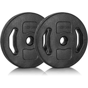 Ultrasport Pesi da 20 kg - Set di 2 x Piastre da 10 kg in Cemento rivestite in Vinile/Dischi da Bilanciere per Body Building e Sollevamento Pesi
