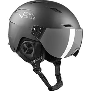BLACK CREVICE Casco da sci con visiera KIRCHBERG I Casco traspirante uomo e donna con fori per areazione I Casco unisex I Casco adattabile I Alta vestibilità