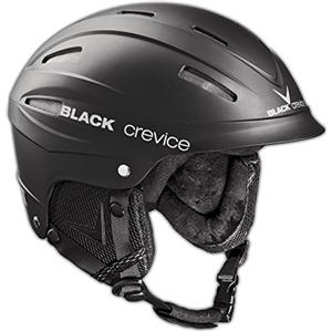 BLACK CREVICE Casco da sci Ischgl I Casco da sci antiurto dal design sportivo in diversi colori I Casco da sci Uomo & Donna I Casco da snowboard I Casco da sci traspirante I Regolabile (L, Nero)