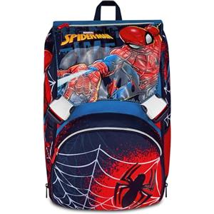 Seven Spiderman Zaino Doppio Scomparto Estensibile, Blu, Maxi Capienza, Schienale Preformato, Bambino, Scuola Elementare