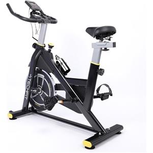 TechFit Cyclette da Casa con Resistenza Magnetica, Volano da 10kg, Schermo LCD, Supporto per Smartphone, Sedile Ergonomico e Monitoraggio Battito Cardiaco, Design Compatto, Indoor, Peso Massimo 120kg