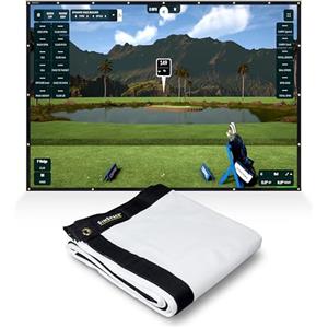 SimSpace Elite Impact Screen - Schermo proiettore premium per simulatore di golf per la casa, costruzione a strato singolo, schermo resistente per golf, cuciture rinforzate, 2,3 x 2,575 m