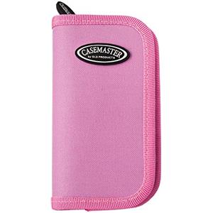 Casemaster Custodia Deluxe in Nylon per Freccette in Acciaio e Punta Morbida, Contiene 6 Freccette e dispone di 8 Tasche per Accessori Come Alette, Alberi e Punte, Rosa