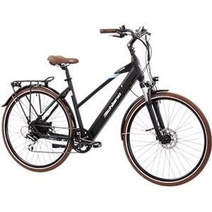 F.lli Schiano E-Voke, Bici Elettrica da Trekking 28 Inches per Adulti, 36V 11.6Ah Batteria Rimovibile, Motore 250W 50Nm, City Ebike, Nero